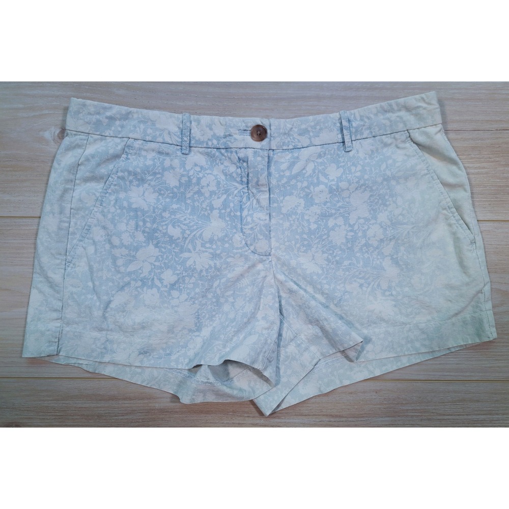 Gap Womens Light Blue Floral Print Cotton Chino Shorts Casual Summer size 6 - Picture 1 of 5